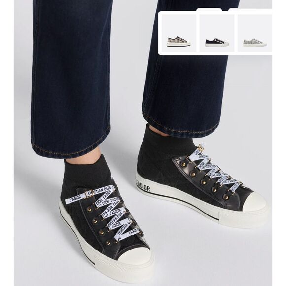 Christian Dior Walk'n'Dior Sneaker Macrocannage Technical Mesh in Black Size 7 1 - Picture 3 of 10